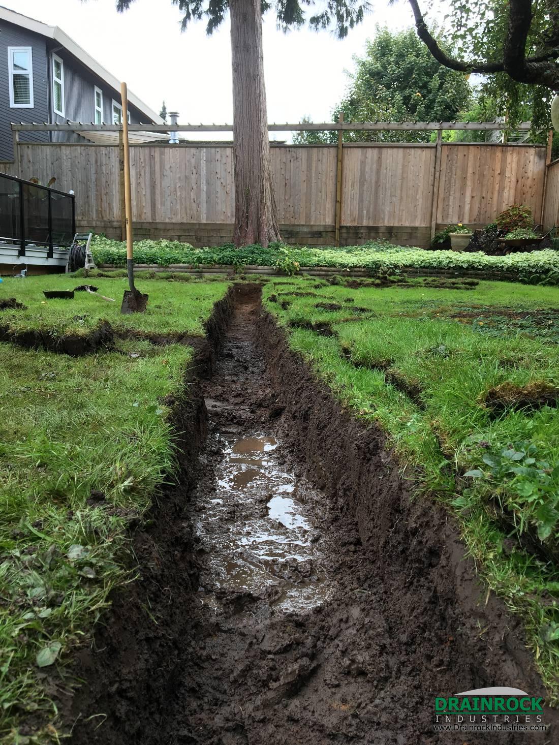 wet yard drainage | surrey drainage contractor | yard, perimeter